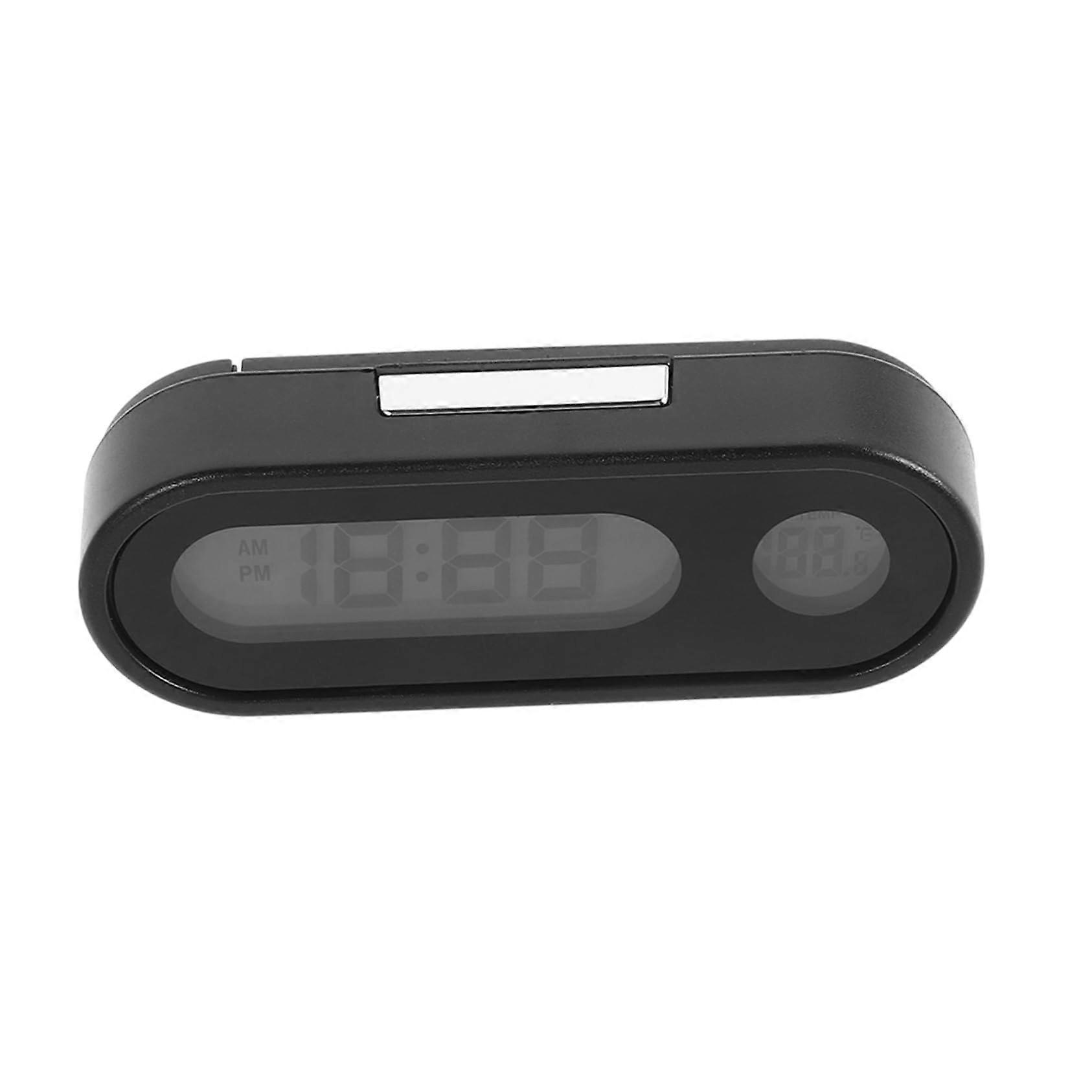 Car Digital Clock with Temperature Display, Compact Dashboard Design, Backlight for Night Viewing