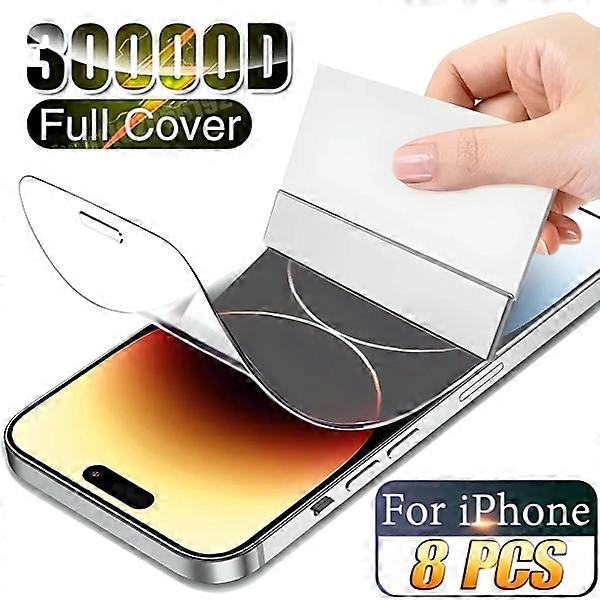 Hydrogel Screen Protector Film for iPhone 15 16 13 14 11 12 Pro Max Xr Xs Max 12 Mini 7 8 Plus, 5Pcs, compatible with iPhone 16 Pro