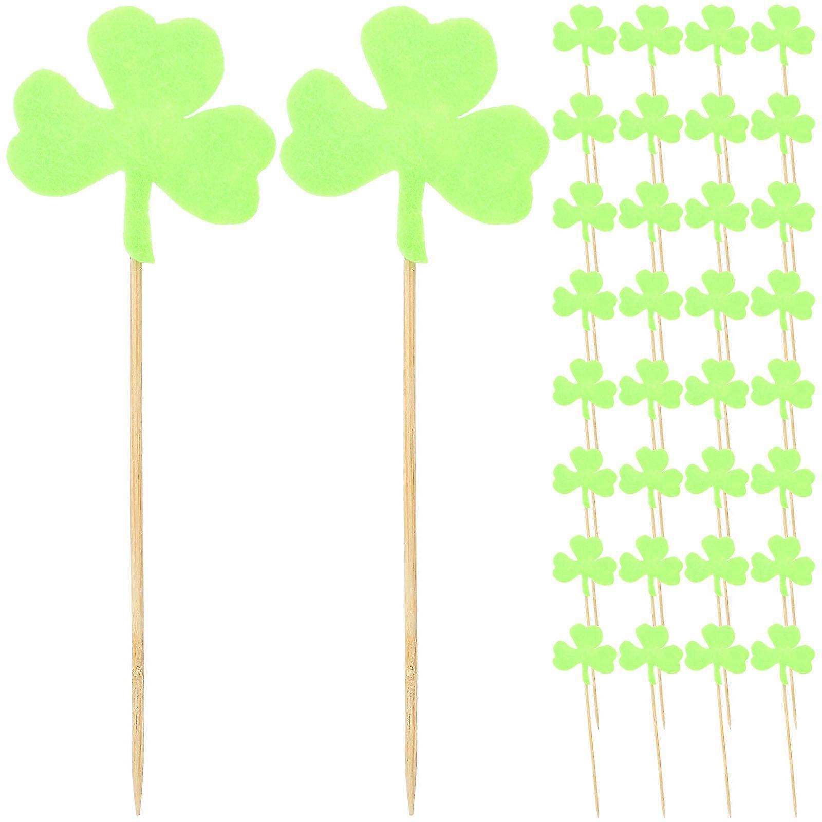 Green Three Leaf Clover Cake Picks for Cake Decoration 240Pcs Set
