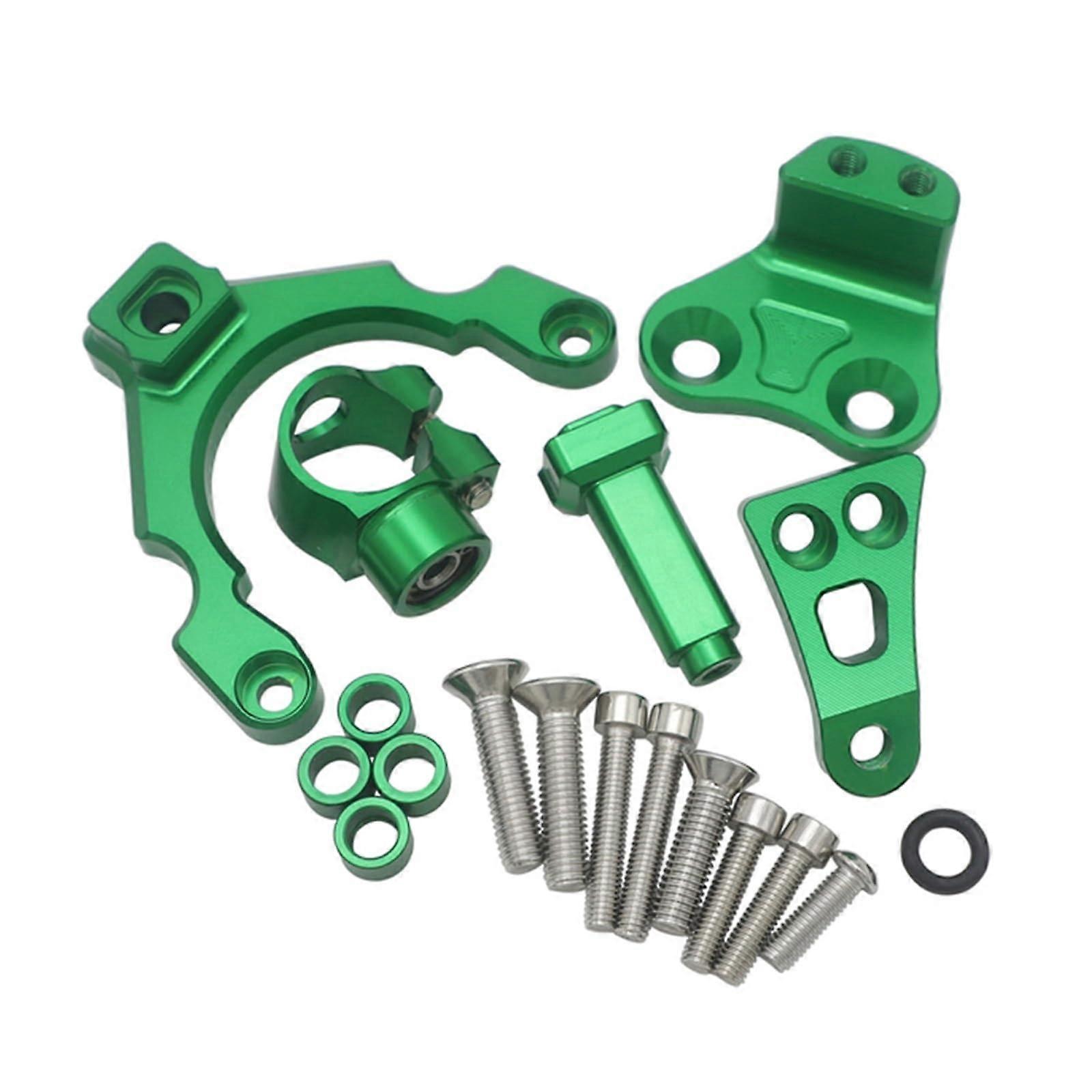 Green Steering Damper Bracket Stabilizer Kit for Kawasaki Z900 20172019 for Improved Stability