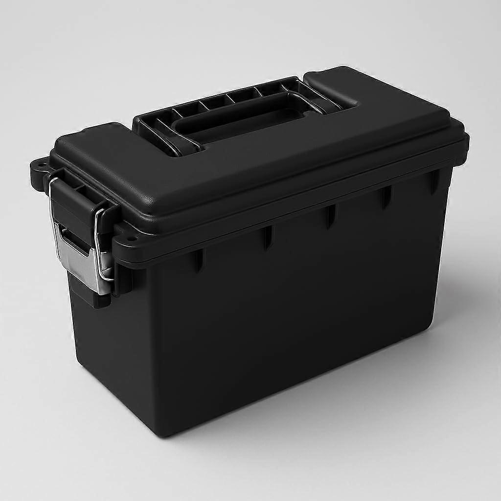 Locking Stackable Tool Storage Box with Secure Latch and Carry Handle for Garage and Hardware
