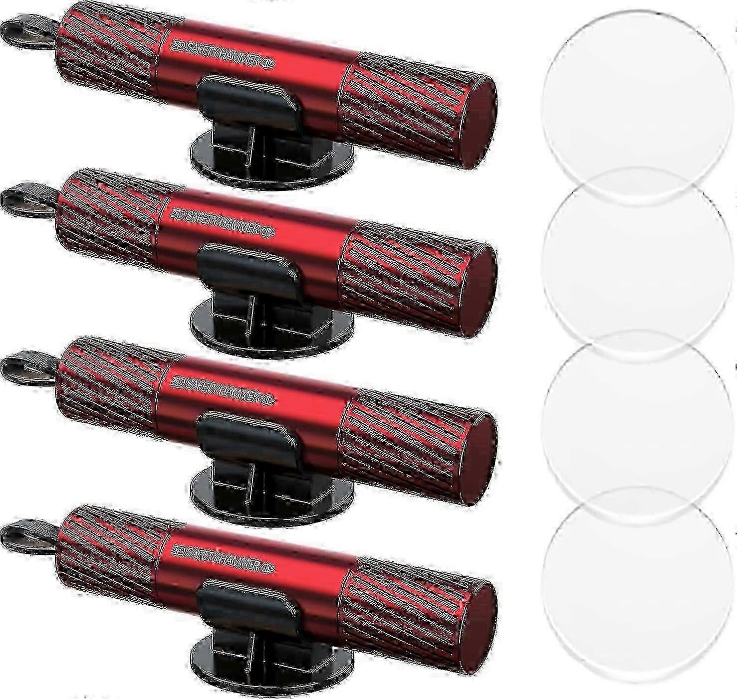 4-Pack Auto Safety Tool: Window Breaker and Seatbelt Cutter with Hammer Function 26s