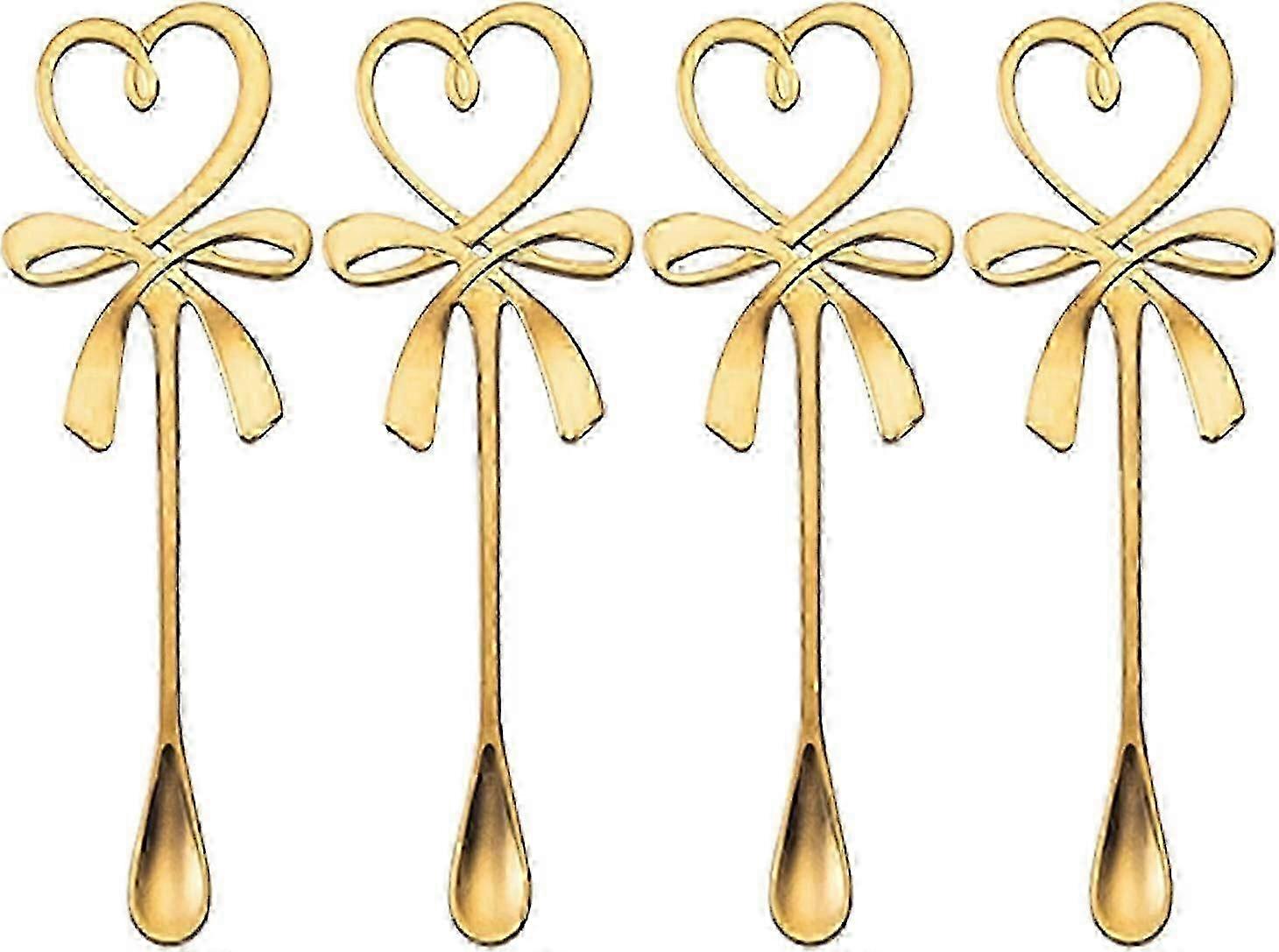 Charming Heart-shaped Mini Teaspoons Set Of 4