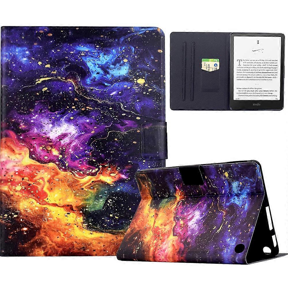 For Amazon Fire 7 (2022) Stand Case Pattern Printing Tablet Leather Cover with Auto Wake/Sleep