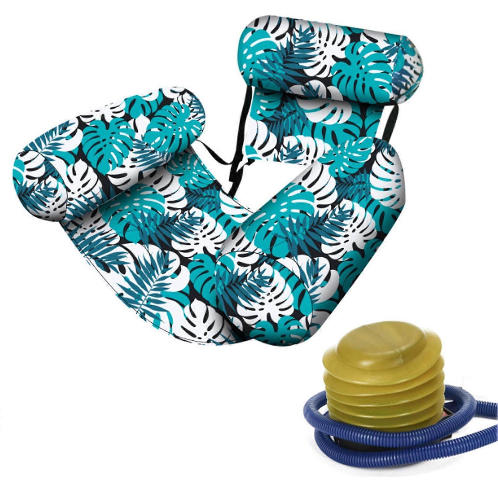 Adjustable Inflatable Pool Lounge Chair with Mesh Seat, Heavy Duty Float for Adults, Green