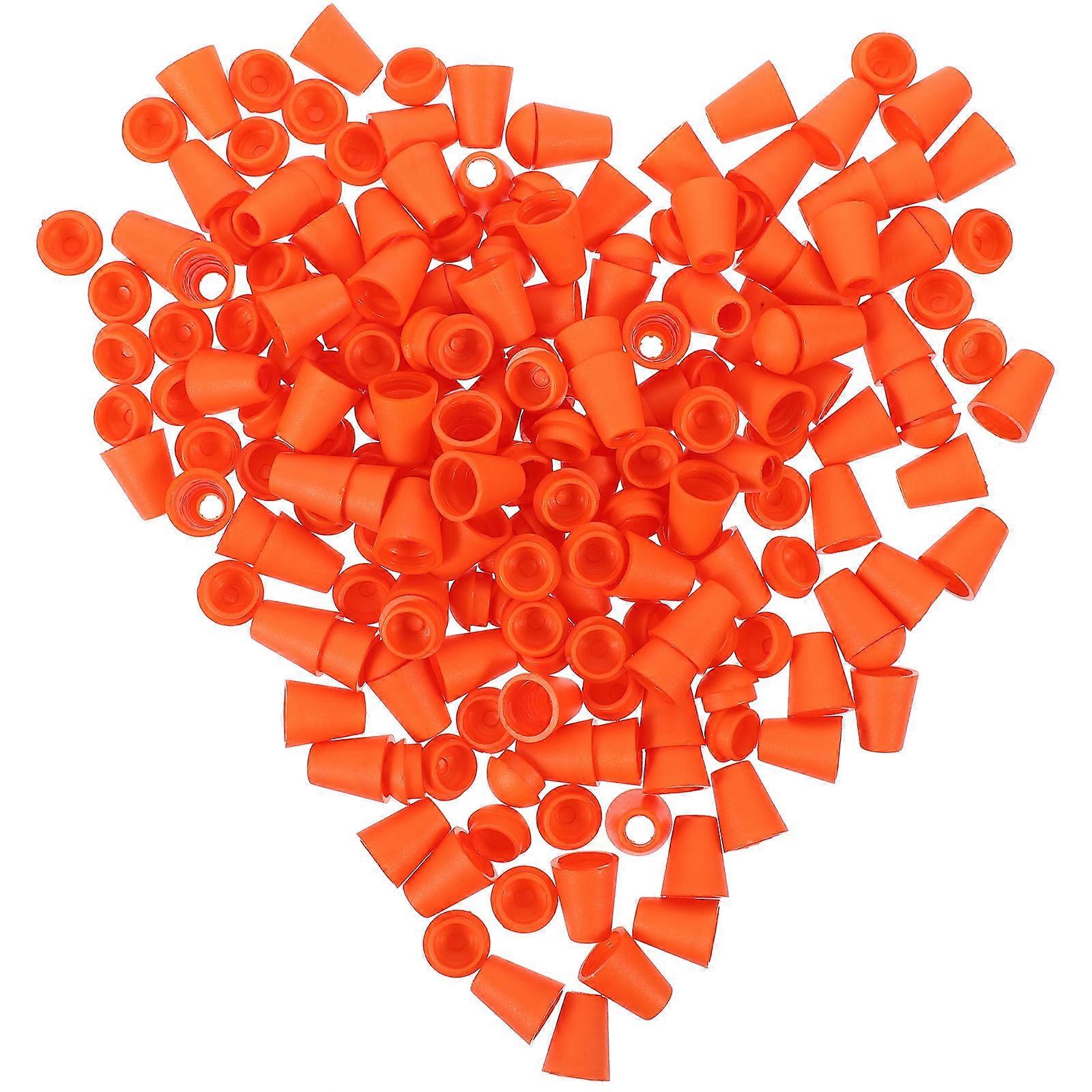 Plastic Drawstring Cord Locks Cord Locks for Decoration 100Pcs Orange
