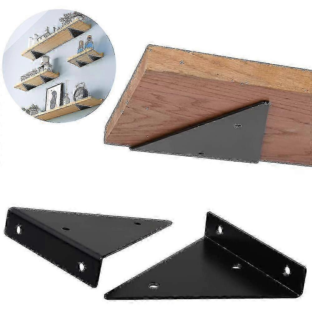 2 Pcs Shelf Bracket Floating Metal Triangle For Shelf Corner Support_L25 26s