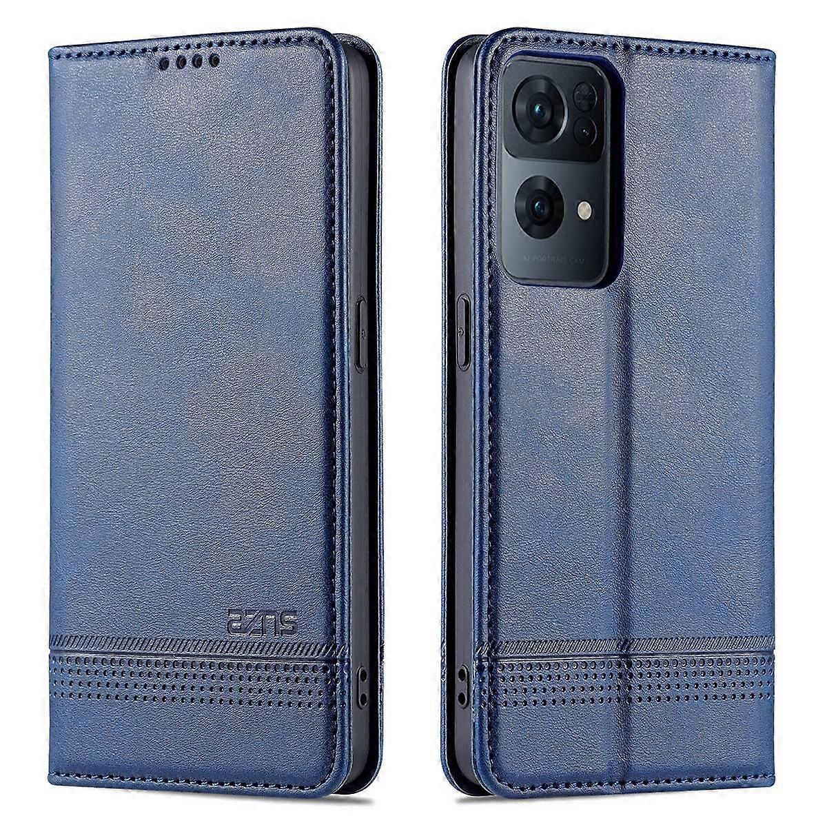 AZNS Phone Case for Oppo Reno7 Pro 5G, Textured PU Leather Magnetic Absorption Stand Function Folio 