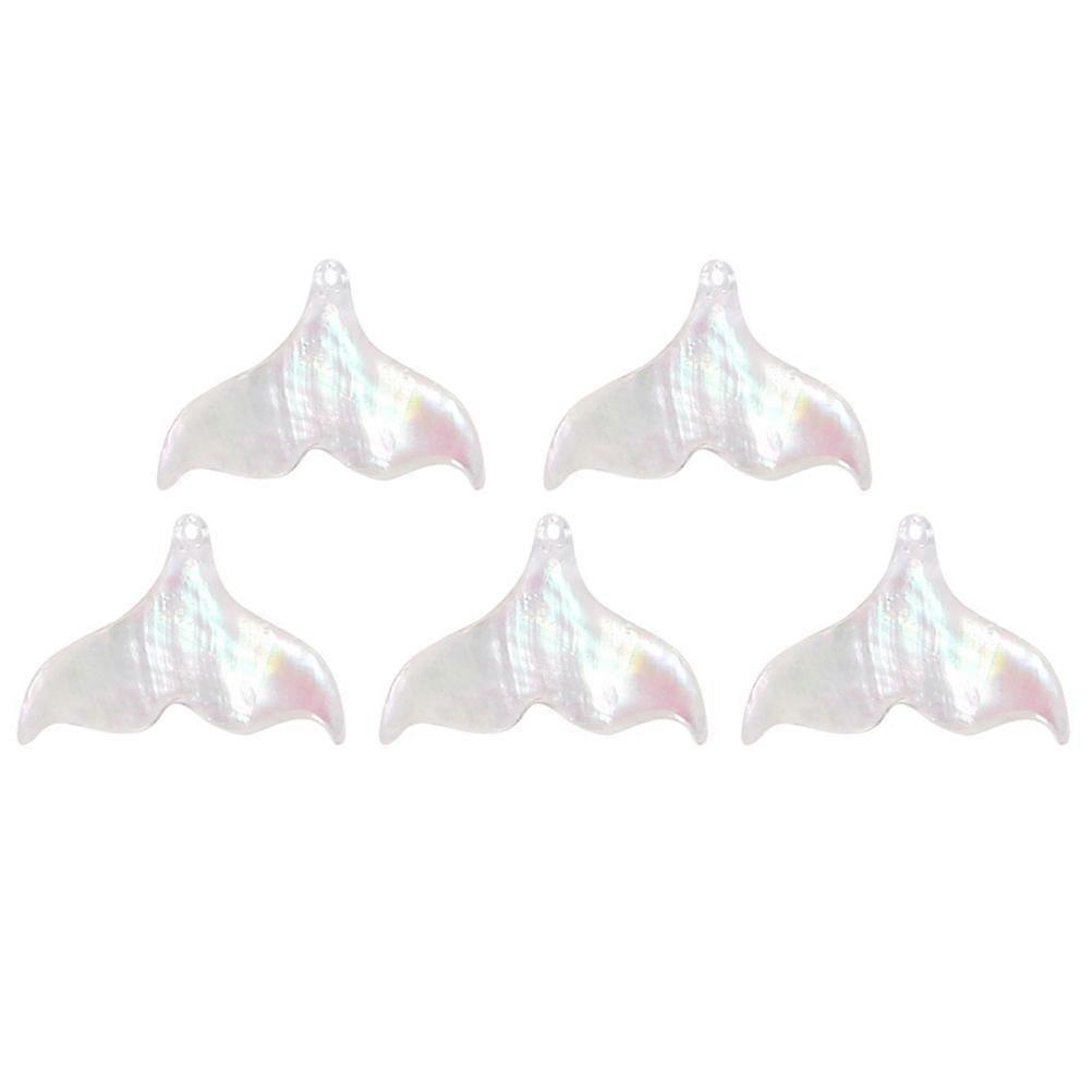 Shell Pendant Transparent Fishtail Shape for Jewelry Making 5Pcs