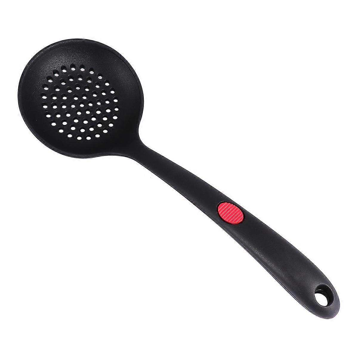Cooking Utensils Slotted Scoop for Kitchen Use 2Pcs Black Silicone Kitchenware