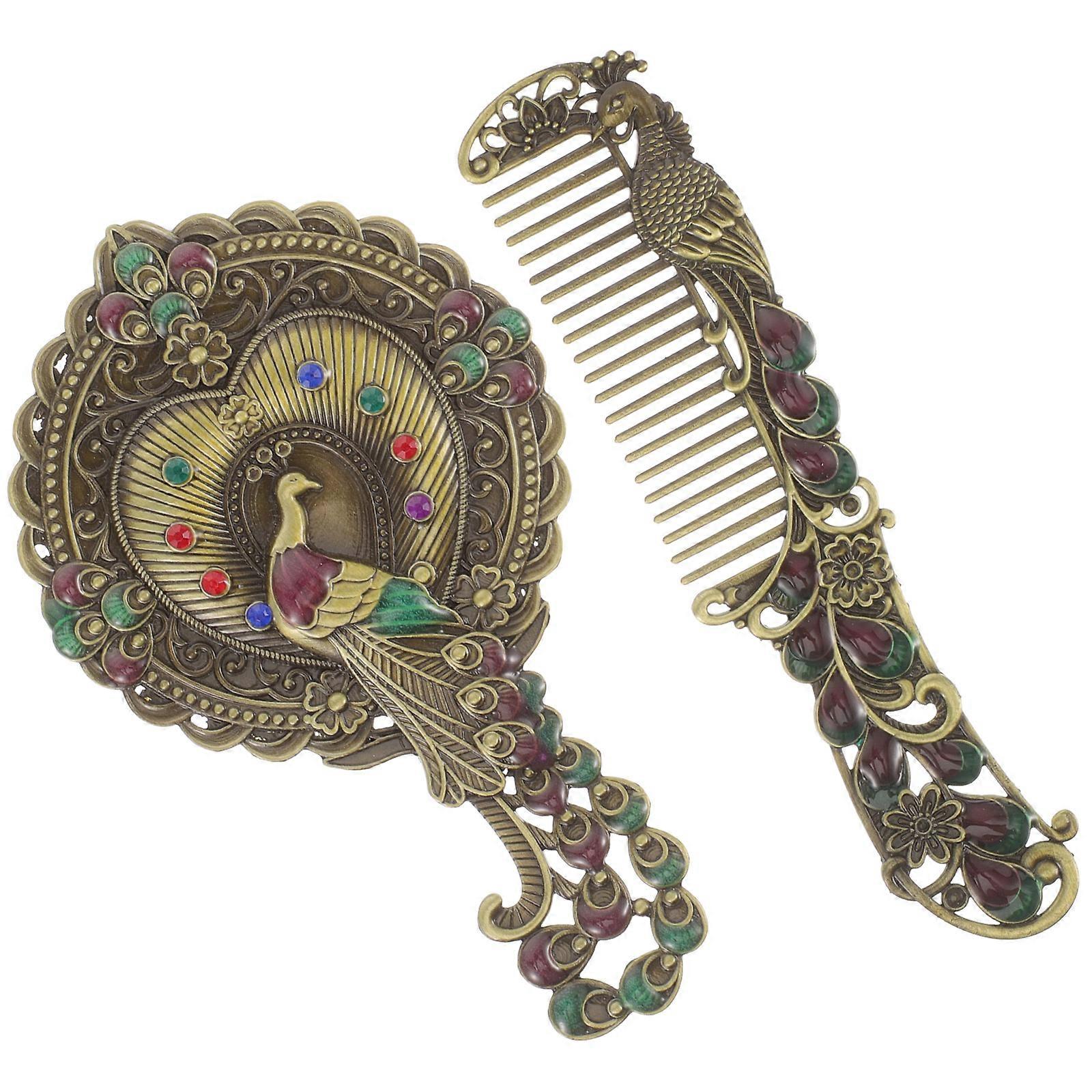 Metal Handheld Mirror for Makeup Use 3Sets Vintage Style Compact Mirrors