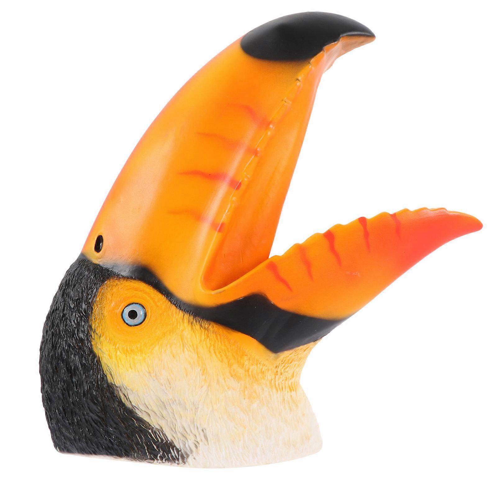 Interactive Toucan Hand Puppet Toy for Kids 2Pcs Soft Orange Gloves
