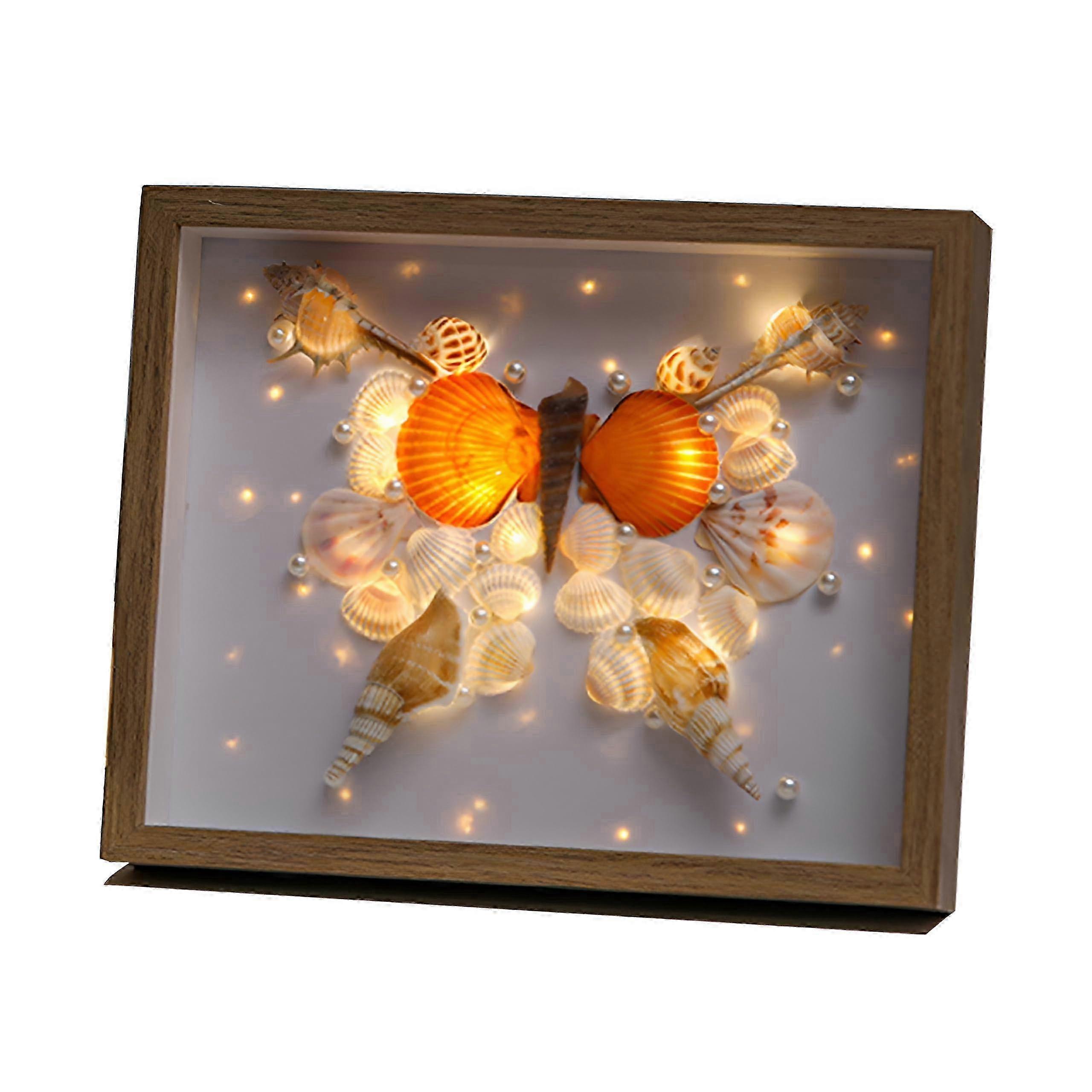 Light Coffee Shadow Box for Tabletop Display 8X10 Photo Frame 26-27s