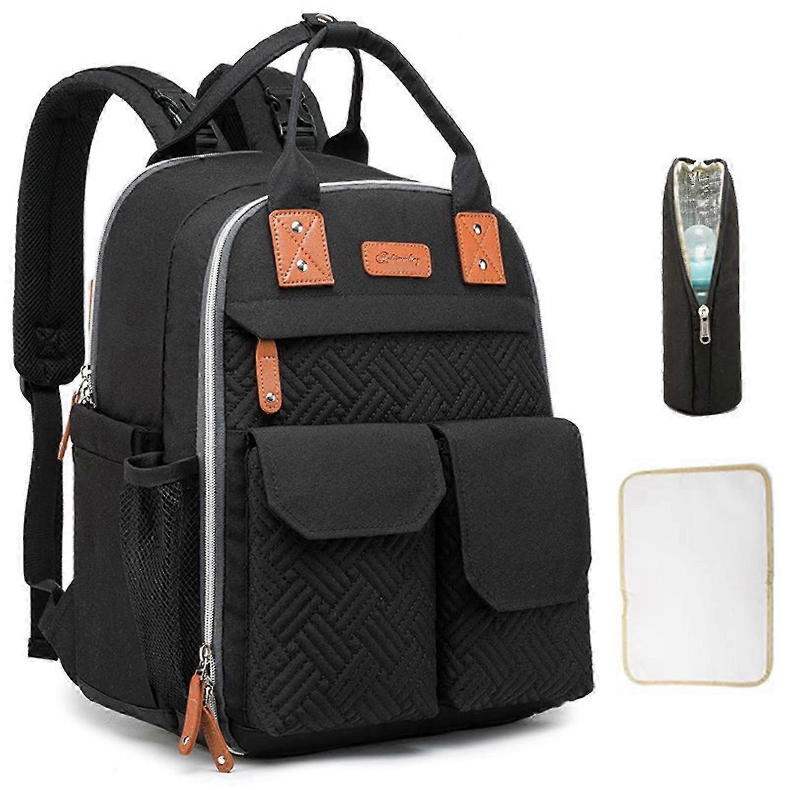 Classic Black Baby Bag - Large Capacity Backpack 25-26