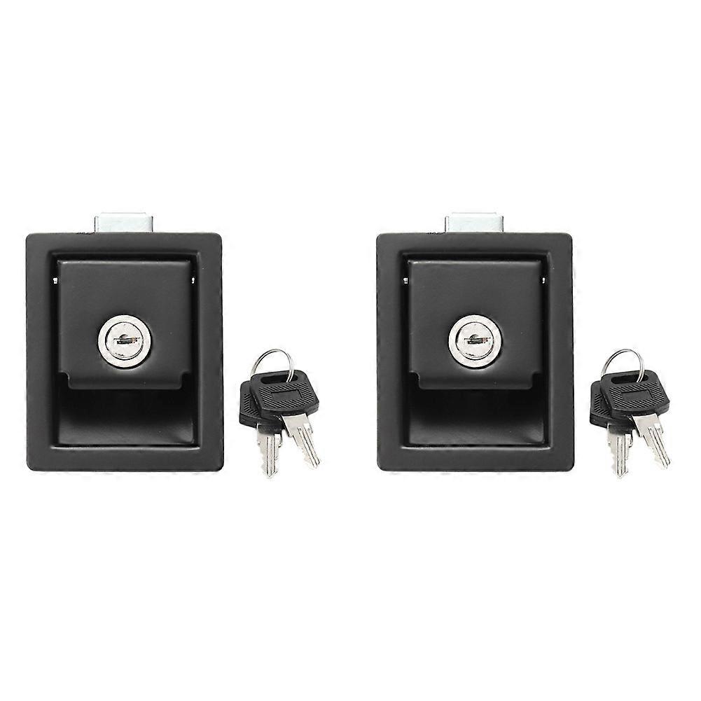 2pcs Rv Car Paddle Entry Door Lock Latch Handle Knob Camper-Trailer Pull Type Panel Door Lock