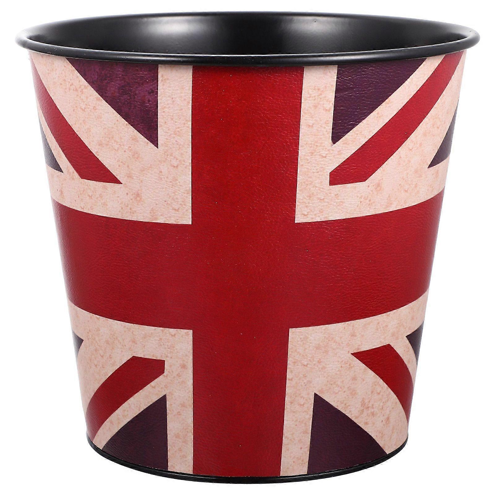 Vintage Pattern Waste Container Multi-function Storage Bin Garbage Bucket for Home Hotel