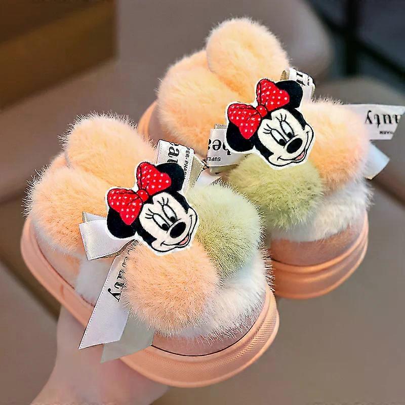 Disney Minnie New Children Cotton Shoes slippers Winter Girl mickey mouse Warm Casual Shoes Baby Autumn Girls Toddler Shoes