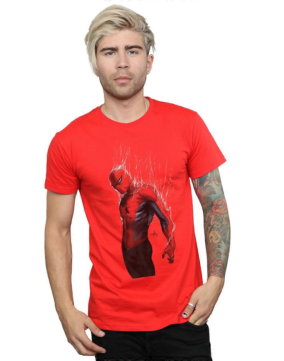 마블 남성용 스파이더맨 웹 랩 티셔츠