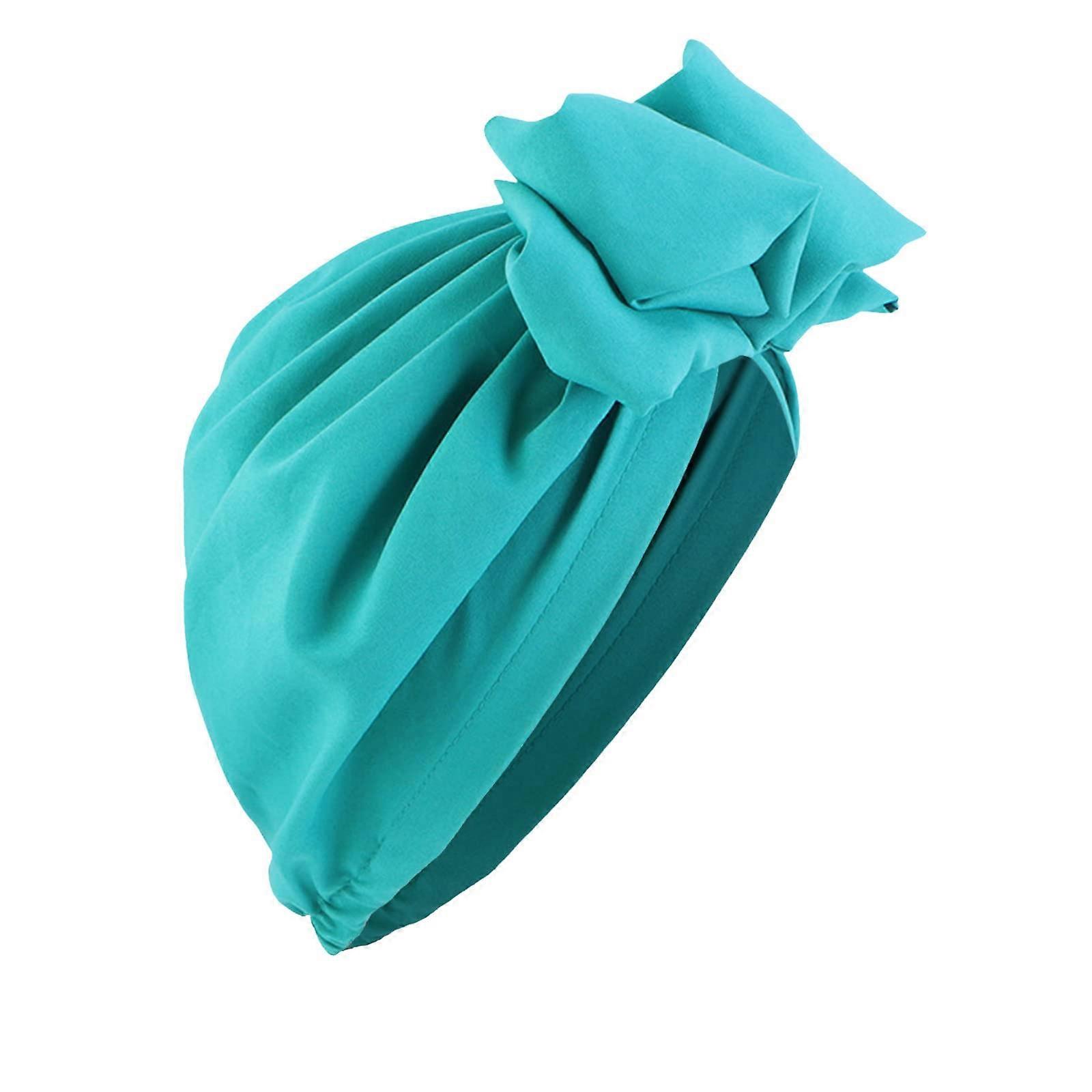 Head Scarf Women Turban Hat  Full Head Coverage Chemo Cap Lightweight Polyester Green