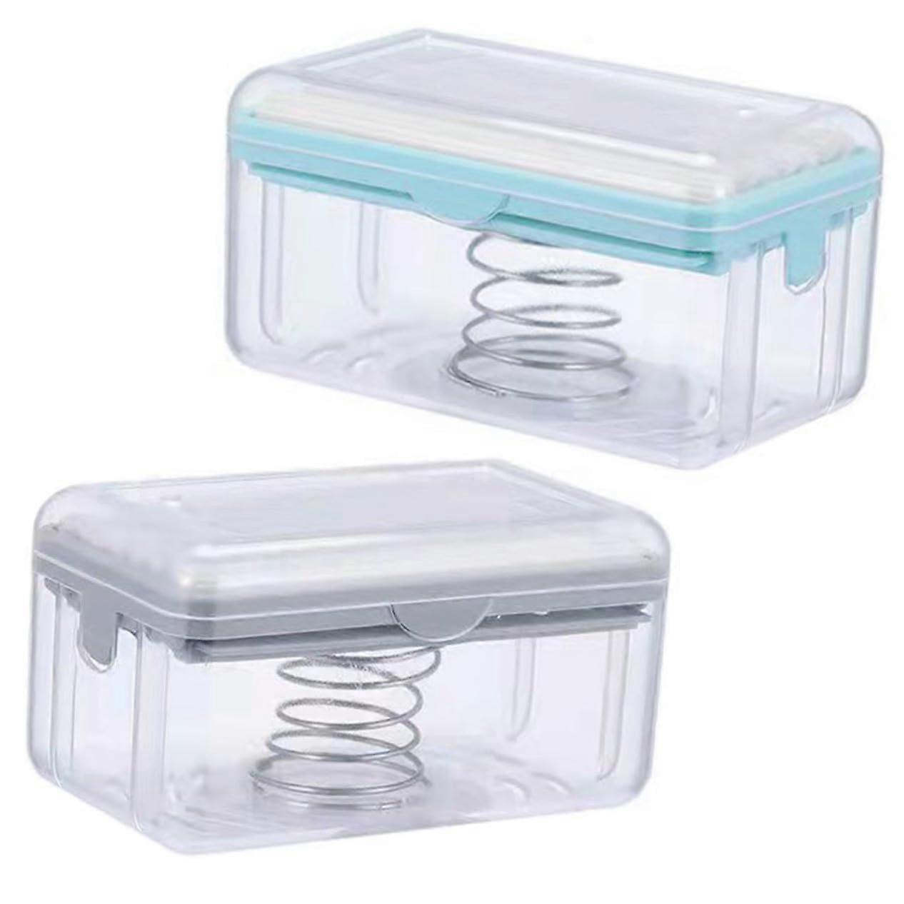 2Pcs Self Draining Soap Dish with Roller Design for Bathroom Countertop, Easy Clean Multipurpose Holder