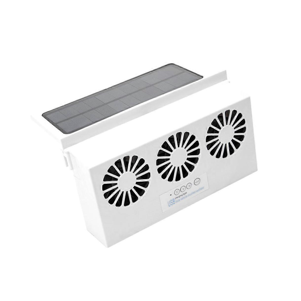 Solar Car Cooling Fan with Compact Window Mount for Interior Ventilation and Odor Removal