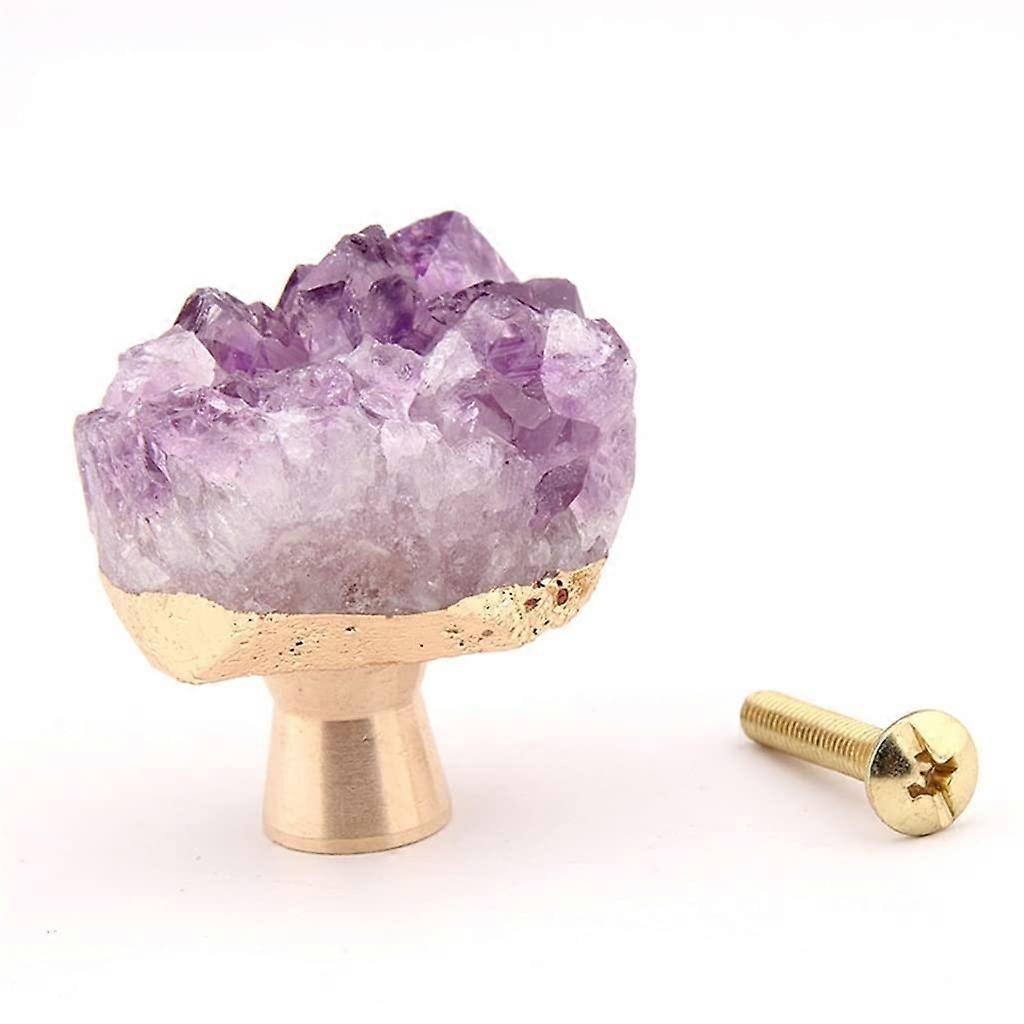 Amethyst Cabinet Knobs and Brass Drawer Pulls with Screws, Elegant Wardrobe Door Handles