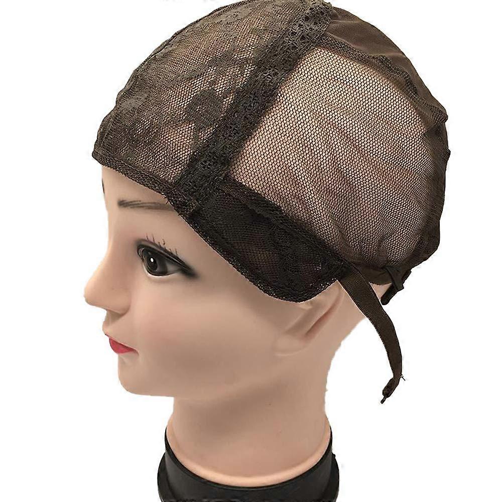 Lace Front Wig Cap for Wig Making with Adjustable Elastic Straps, Durable Brown Stretch Mesh