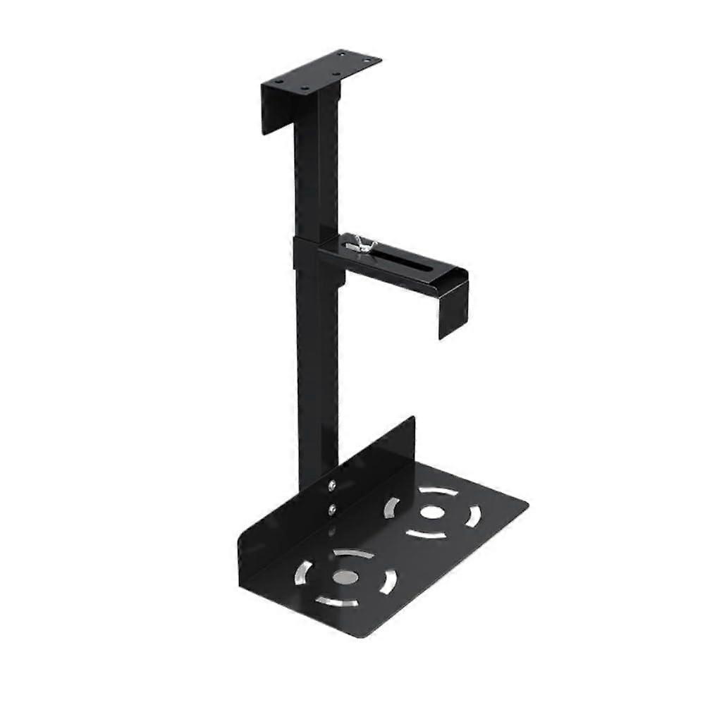 Under Desk PC Mount Adjustable Height and Width CPU Tower Stand Steel Holder Black 20kg Capacity