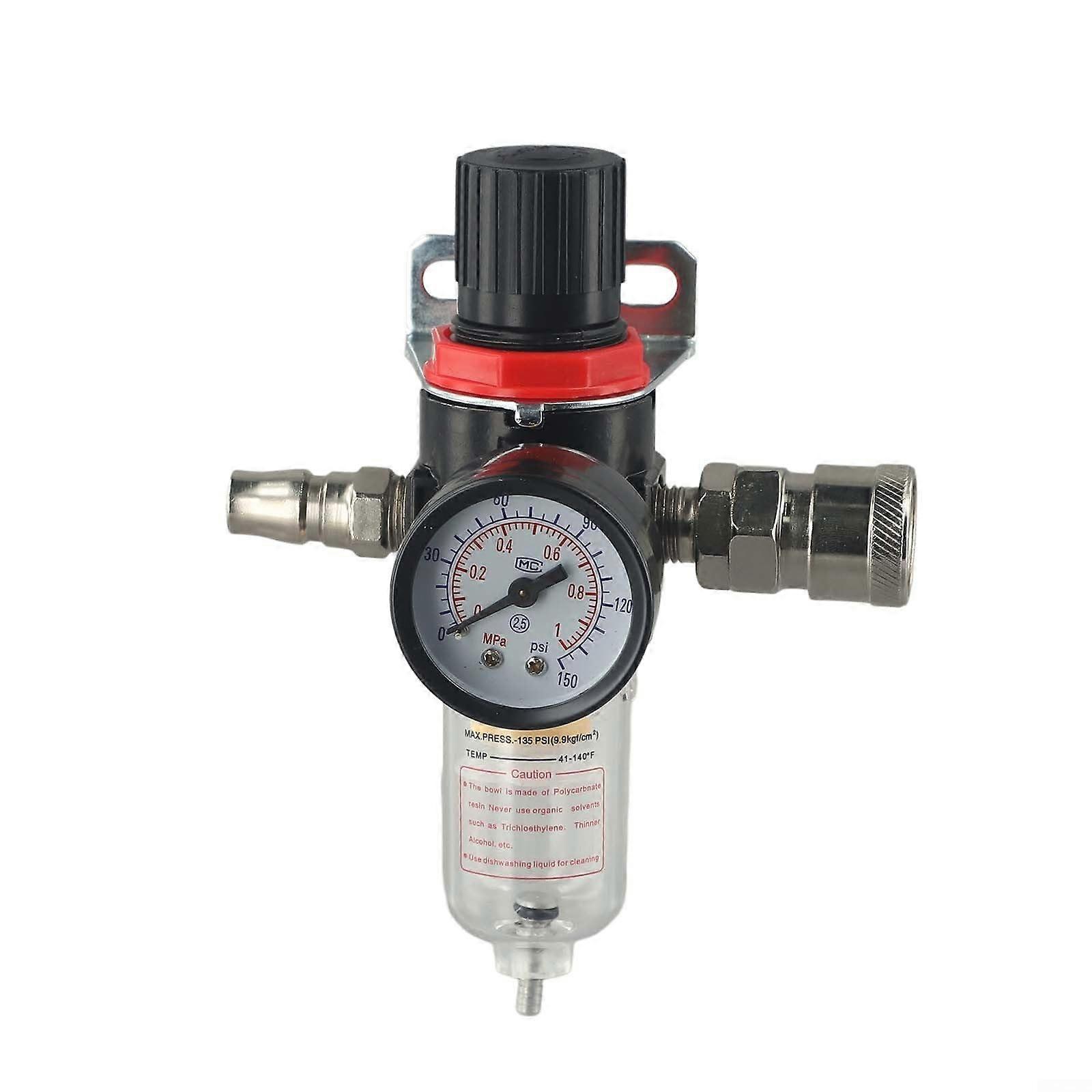 AFR2000 1/4' Air Pressure Regulator with Gauge, 40Micron Filter for Compressed Air Systems
