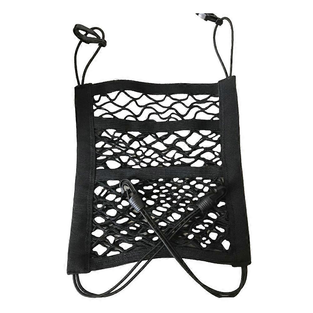 Car Armrest Seats Storage Organizer for Storage 3Pcs Black Mesh Net