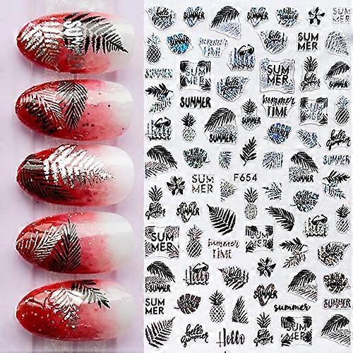 Nail Art Stickers Black Geometry Irregular Round 3D SelfAdhesive Transfer Decals A2H9J