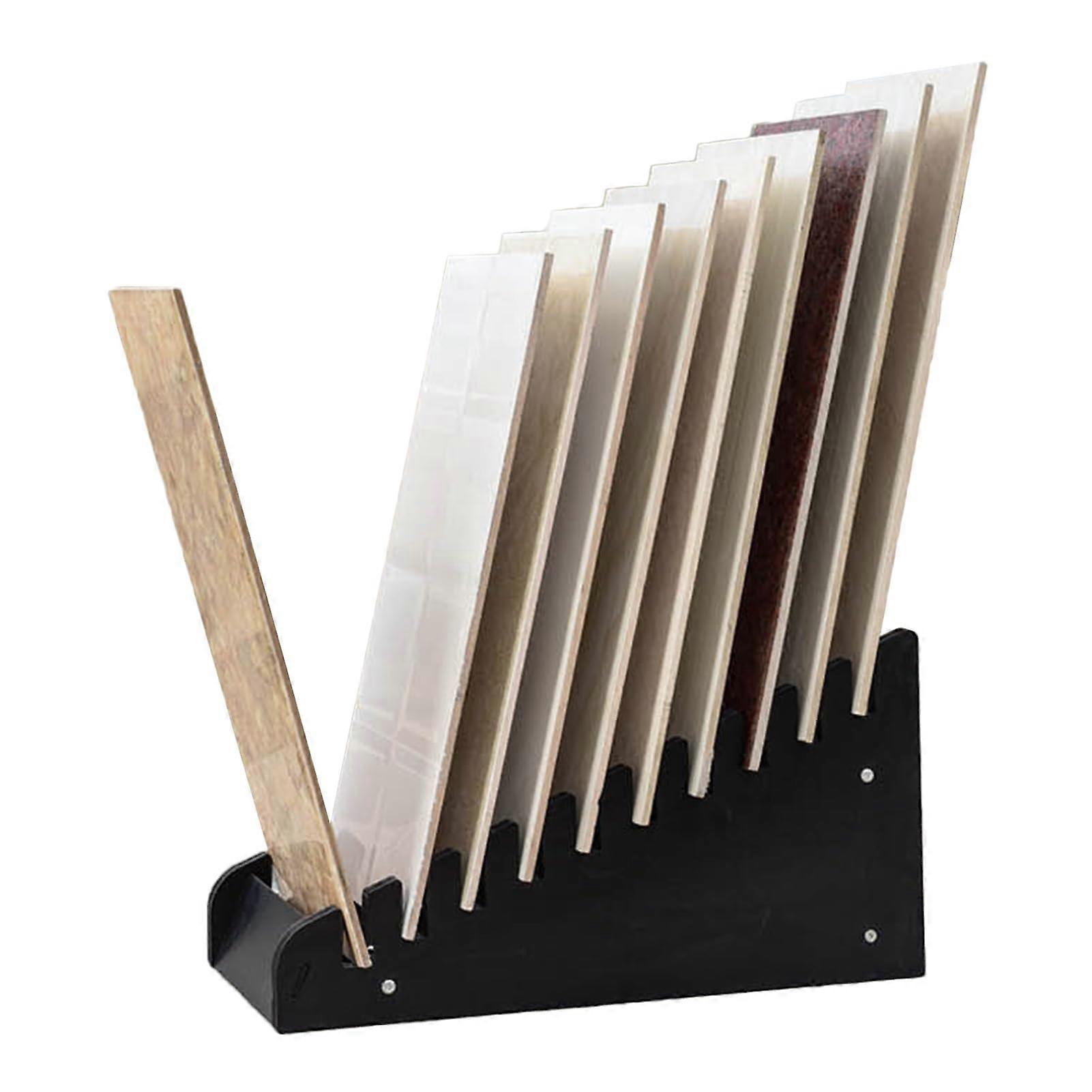 12 Layer Tile Display Rack with Large Capacity and Triangular Base for Showroom Floor Samples