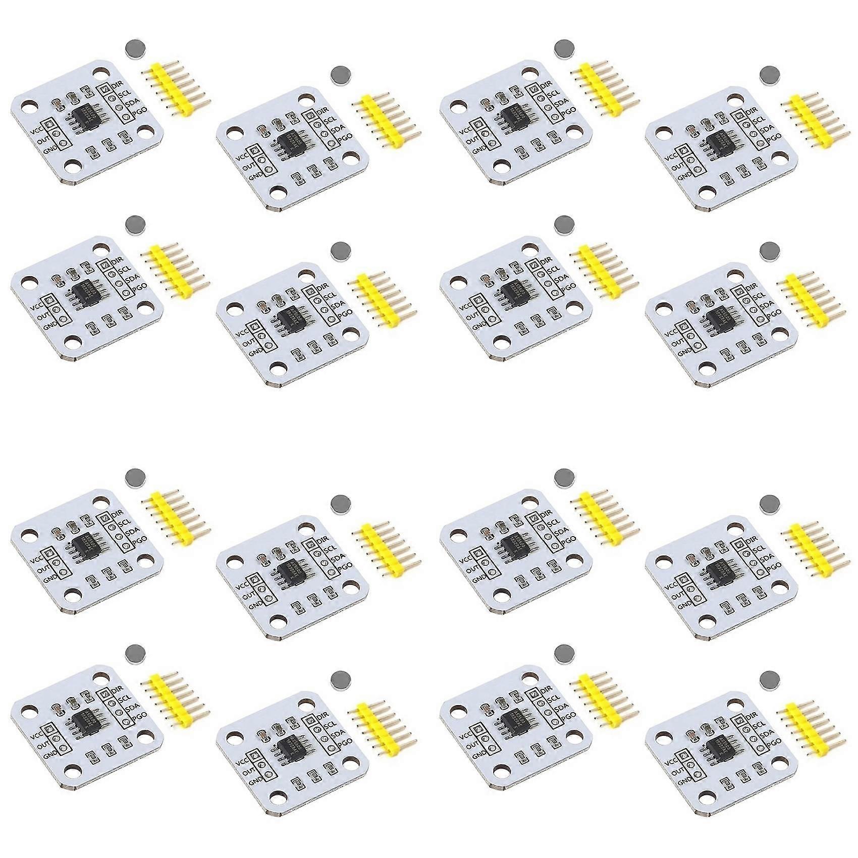 16Pcs AS5600 Magnetic Encoder Magnetic Induction Angle Measurement Sensor Module 12Bit High Precision