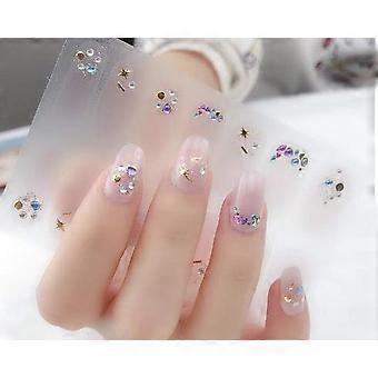 Nail Art Stickers 5pcs 3D Cat Eye Shimmer and Hot Stamping Imitation Drill Nail Decals Z082