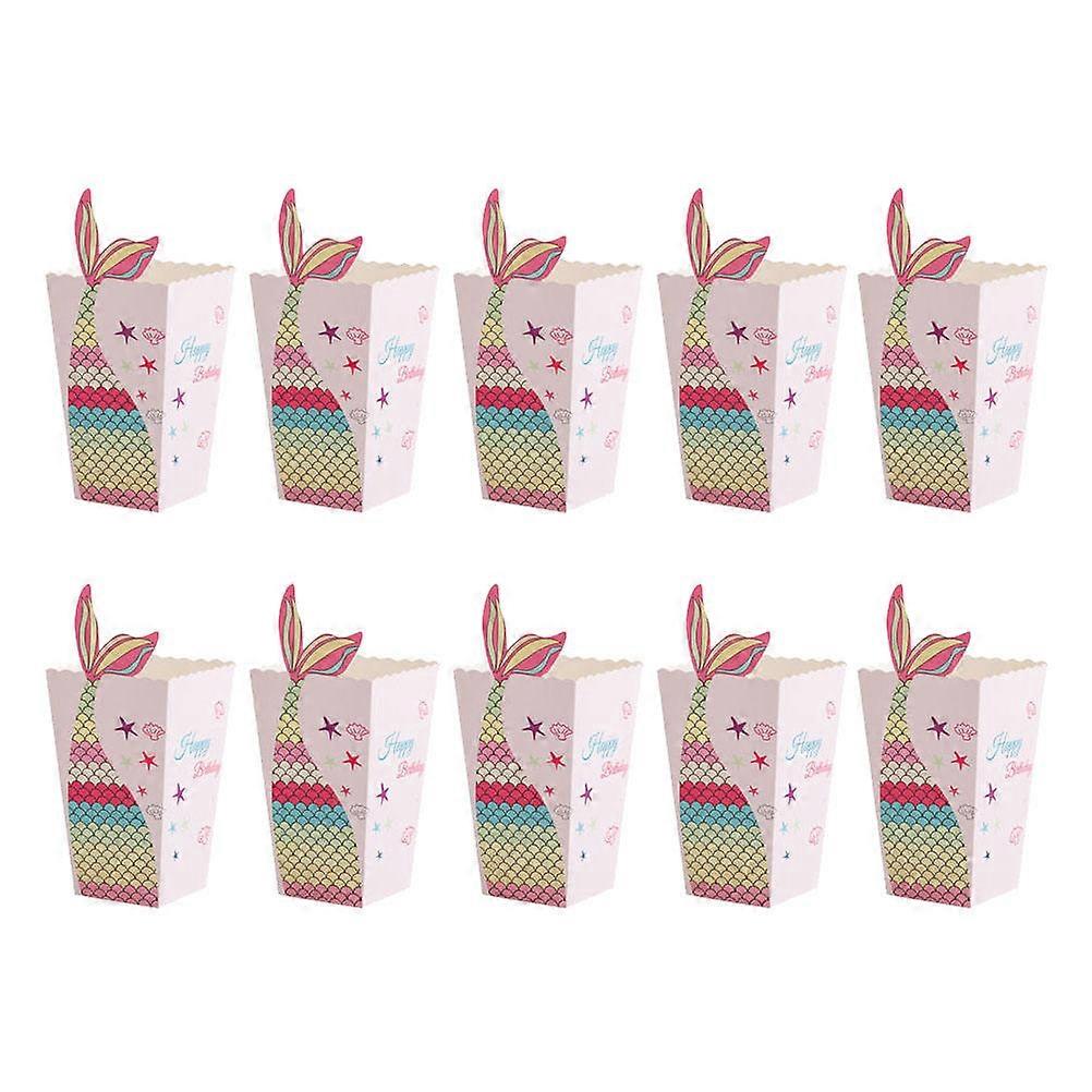 Party Popcorn Boxes with Mermaid Design for Storage Use 48Pcs Creative Snack Holders