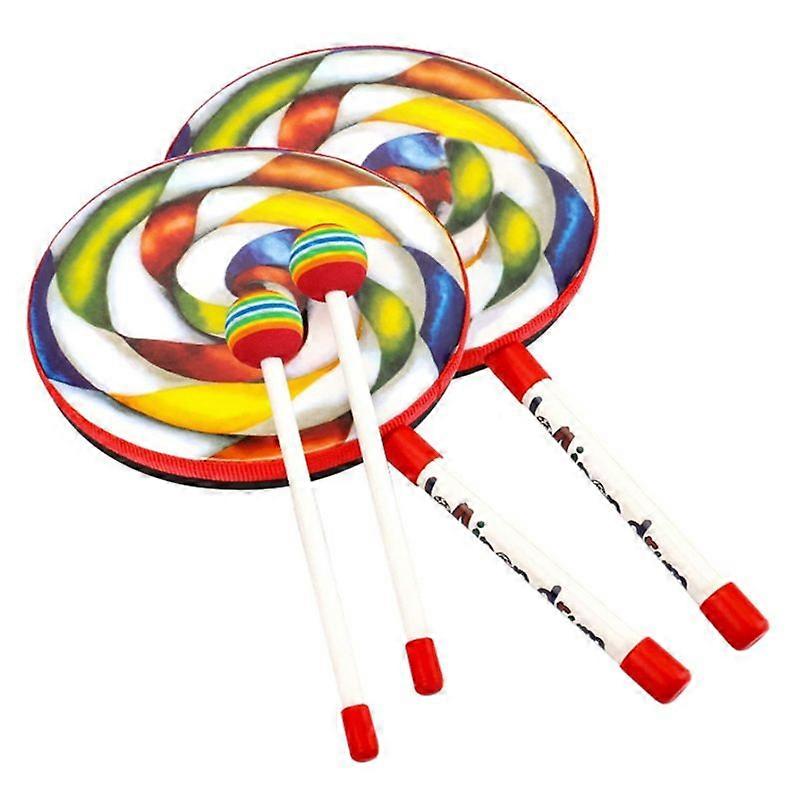 Orff Instruments 2Pack Lollipop Drums 6Inch Dance Props