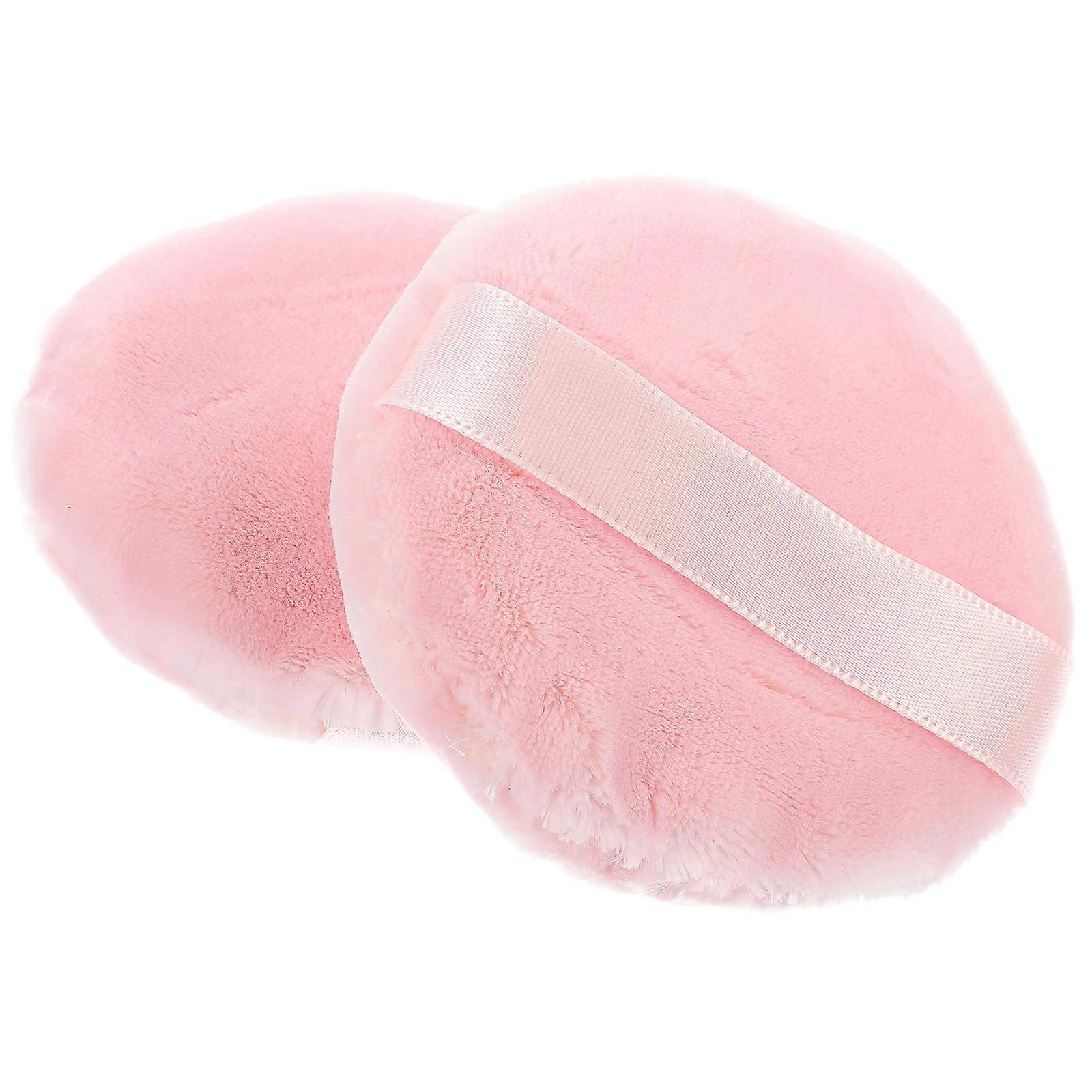 Cotton Cosmetic Sponge Makeup Applicator for Face 2Pcs Pink