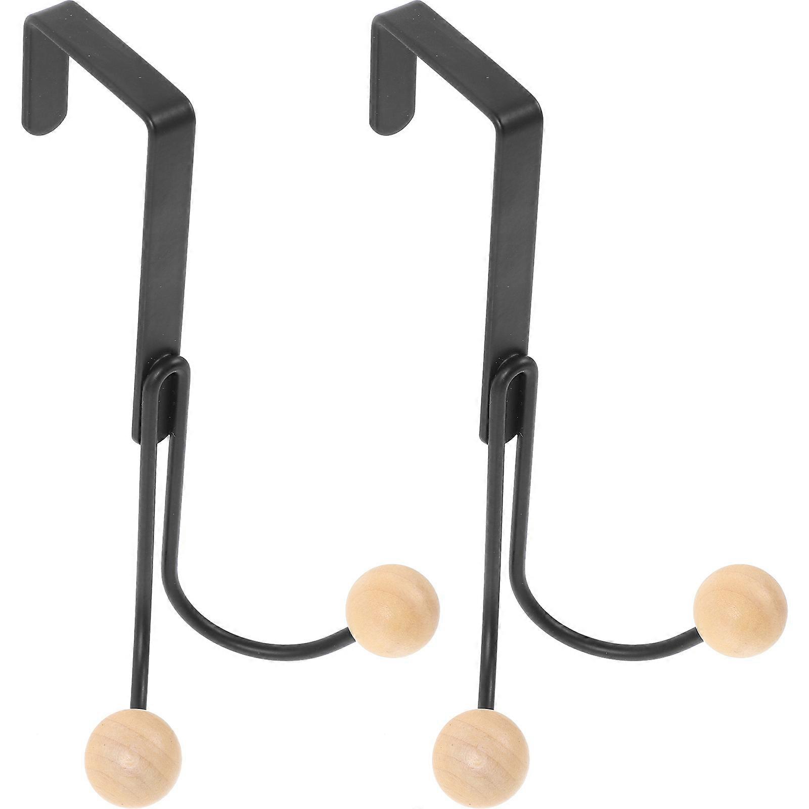 Black Door Hooks Overdoor Hanger Hook for Bathroom Use 2Pcs Set