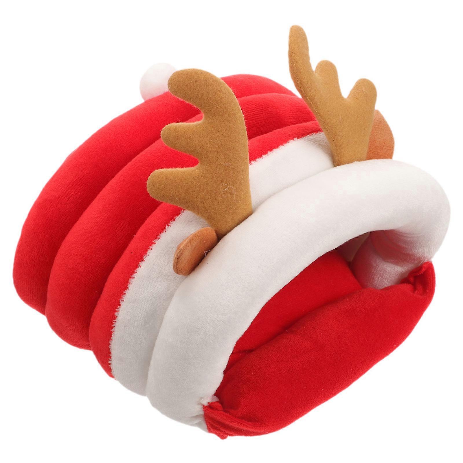 Red Hamster Bed Deer Shape Providing Winter Warmth 3Pcs Sleeping Nest