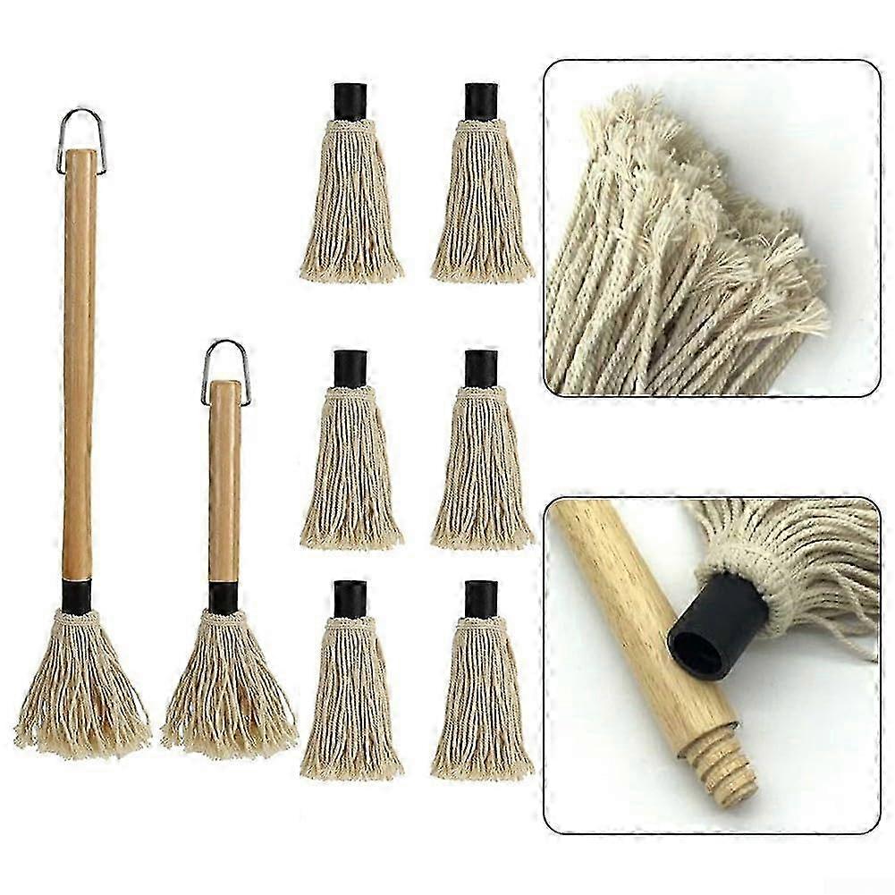 Silicone Basting Mop for BBQ, 18-Inch Length with Interchangeable Heads