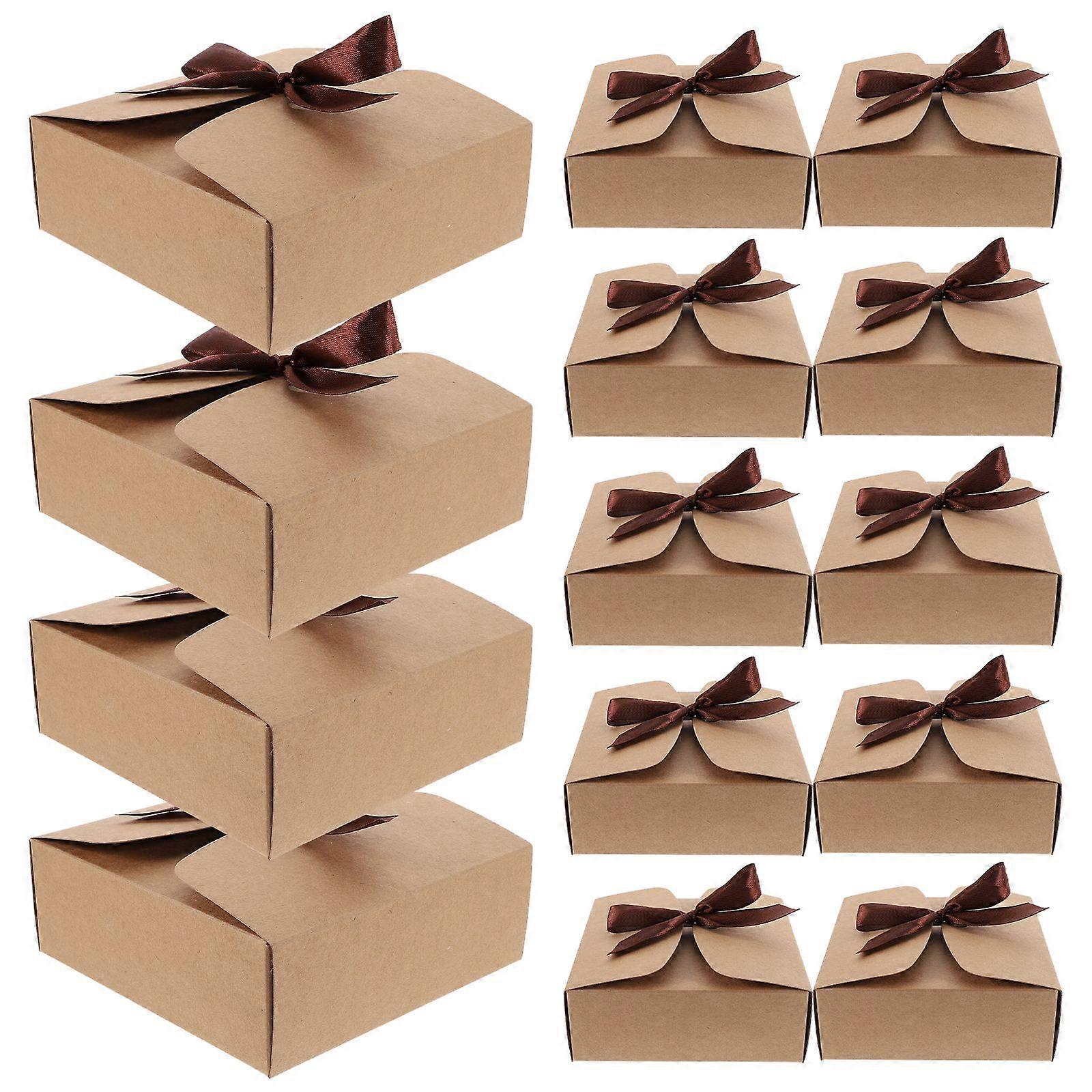 20pcs  Gift Boxes Kraft Paper Gift Boxes Gift Wrapping Boxes Square Boxes Empty Packaging Boxes