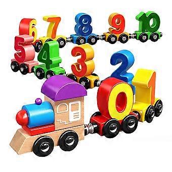 Magnetic Wooden Number Train for Toddlers - Educational Toy for Number Learning and Counting, Ideal for Kids 0-3 Years Old