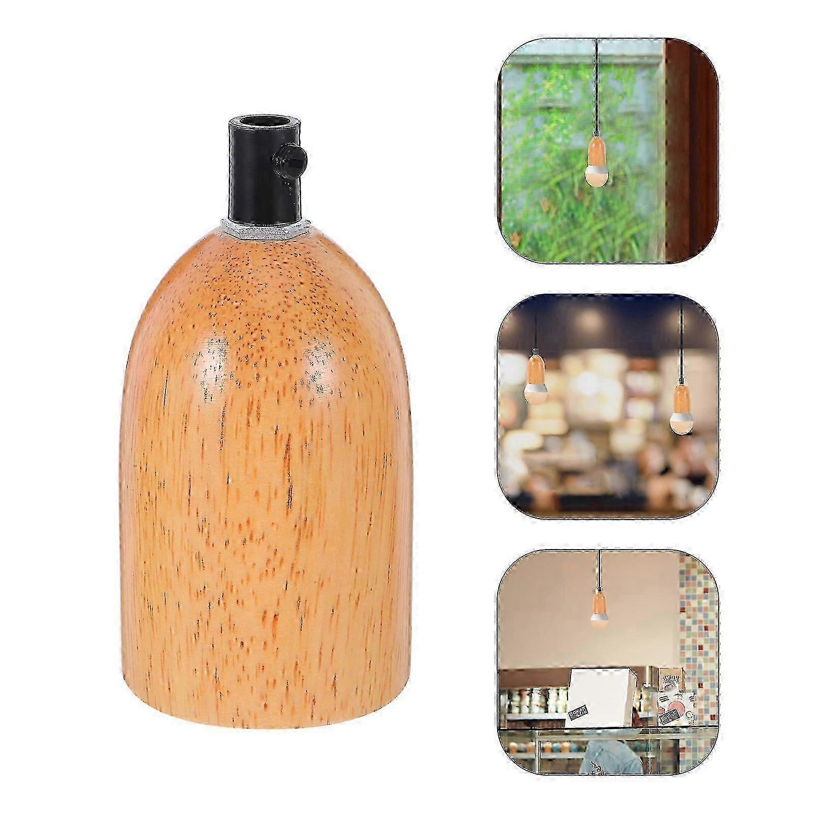Wooden Lamp Holder Socket compatible Home Use 2Pcs E27 Light Bulb Base Holder