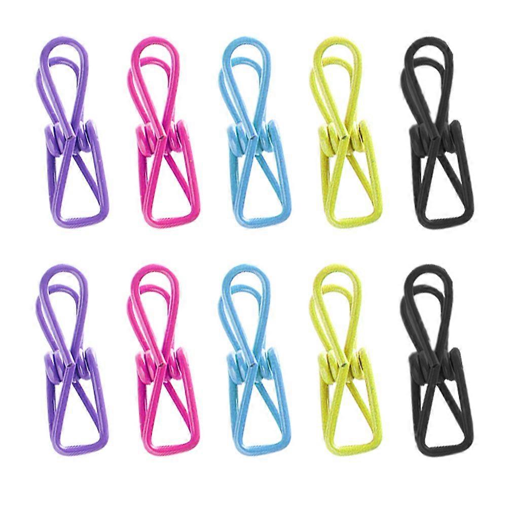 10pcs Clothesline Utility Clips Wire Clothes Clips Windproof Clothespin