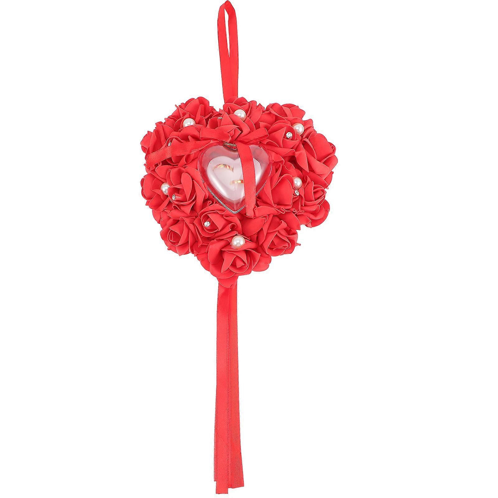 Wedding Ring Holder Heart Shaped Ring Pillow Box for Storage Use