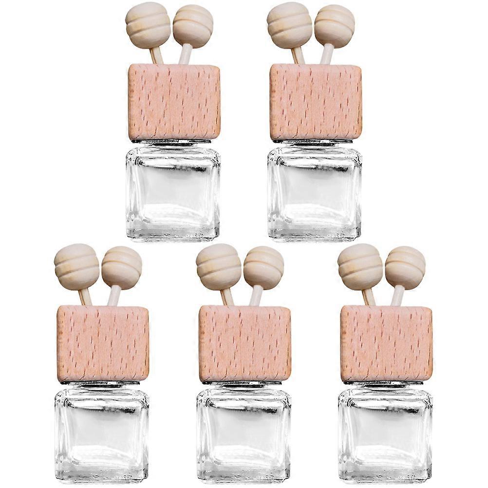 Delicate Perfume Diffuser Glass Wooden Car Scent Diffuser for Storage Use 5Pcs