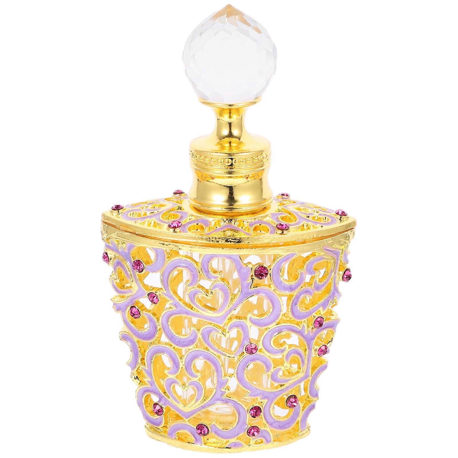 Glass Perfume Bottle Purple Empty Refillable Perfume Bottle for Storage 10Ml