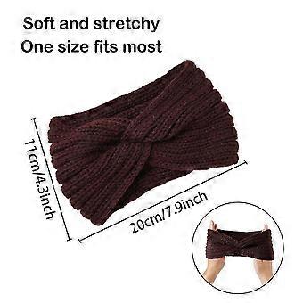 5 Pcs Knitted Headband Set Elastic Wide Stretchable Hair Bands for Women Winter Warm Ear Warmer