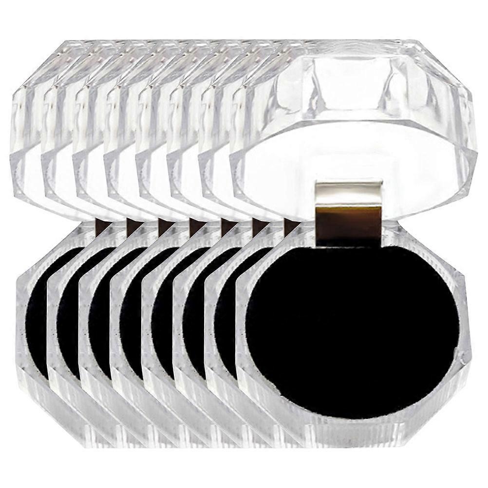 Wedding Ring Box Plastic Ring Organizer for Storage 20Pcs Transparent