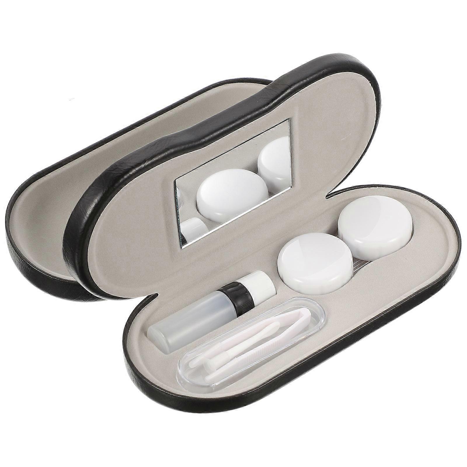 Black 1Set Double Layer Glasses Case for Storage Use Portable Organizer